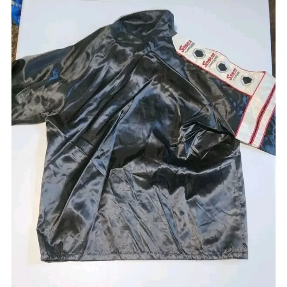 Vtg Snap On 60th Black Satin Bombers Jacket Men HORIZON Coat Medium Lightweight